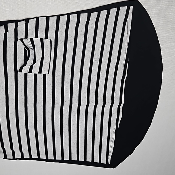 Papermoon Tank Top Gray and White Stripe with Pocket and Sheer Black Back Size M - Picture 7 of 15